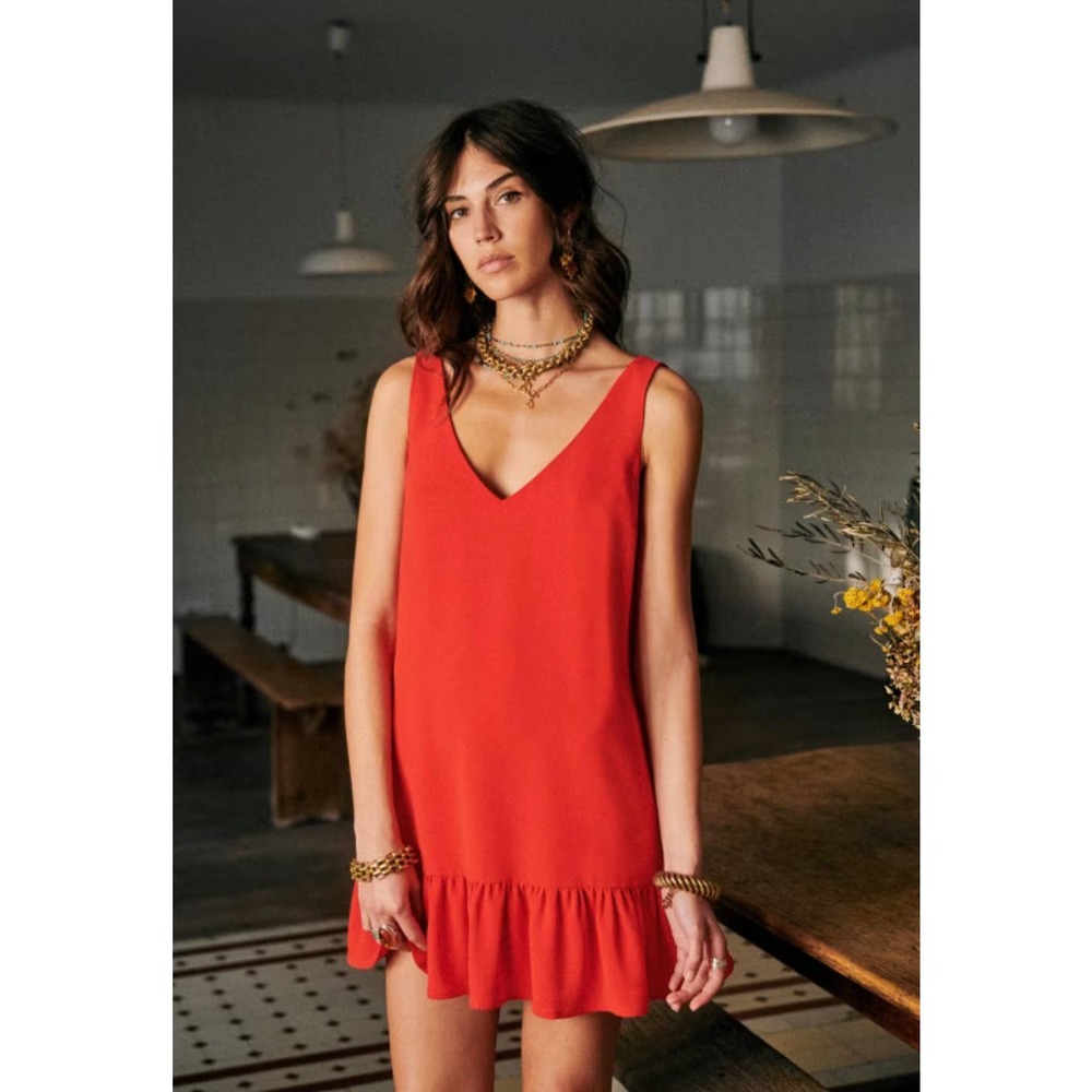 Sézane | Bea Dress in Coral | Sz 9 / FR Sz 40